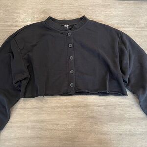 PacSun Black Button-Up Crop Top